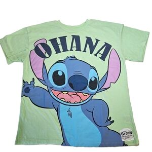 Disney Stitch OHAHA Huge Graphic Short Sleeve Tee T-Shirt Youth Medium XS Womens